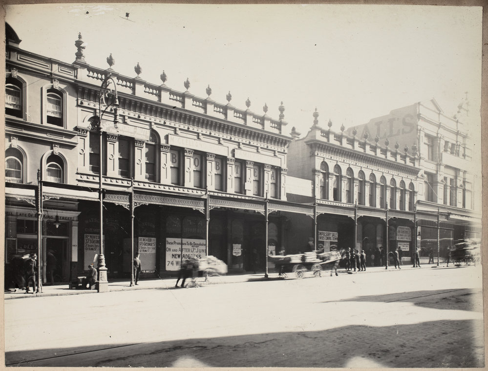 Print - Shops in George Street Sydney, circa 1913 | City of Sydney Archives