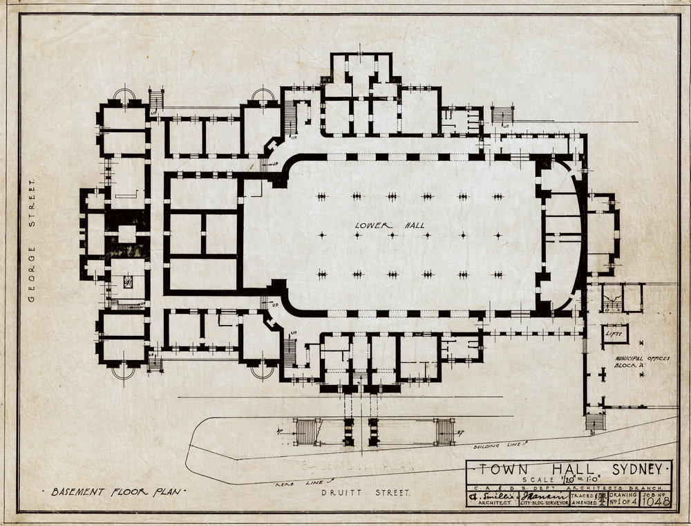 Town Hall Block Plan | City of Sydney Archives