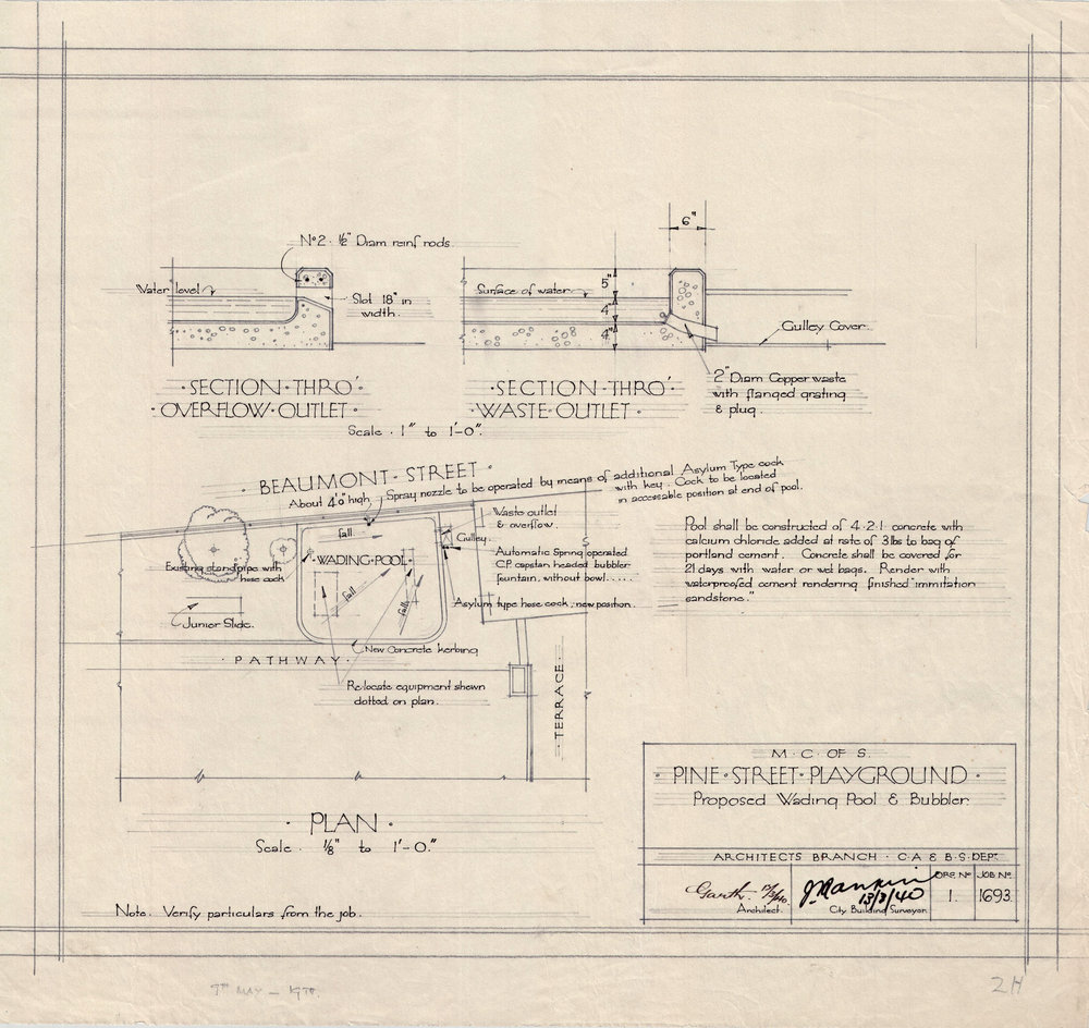 Pine St Playground Wading Pool & Bubbler | City of Sydney Archives