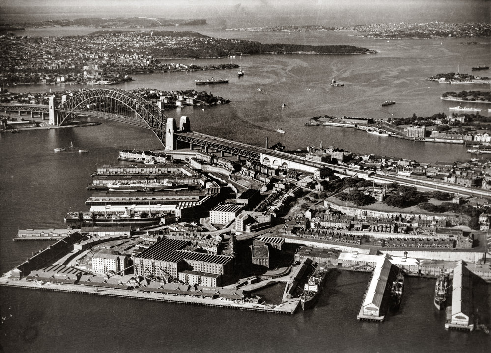 Aerial View Of Sydney Harbour From Above Millers Point And Walsh Bay ...