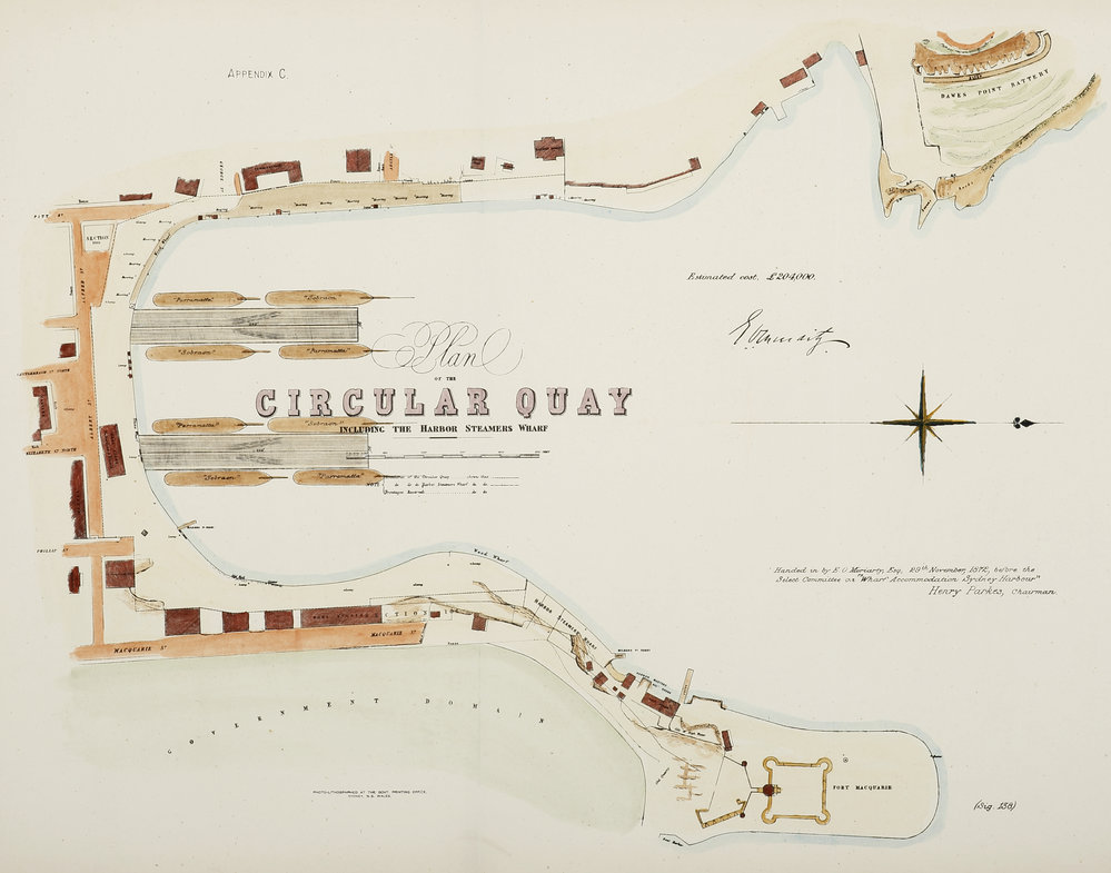 Map - Circular Quay including the Harbour Steamer Wharf, appendix C ...