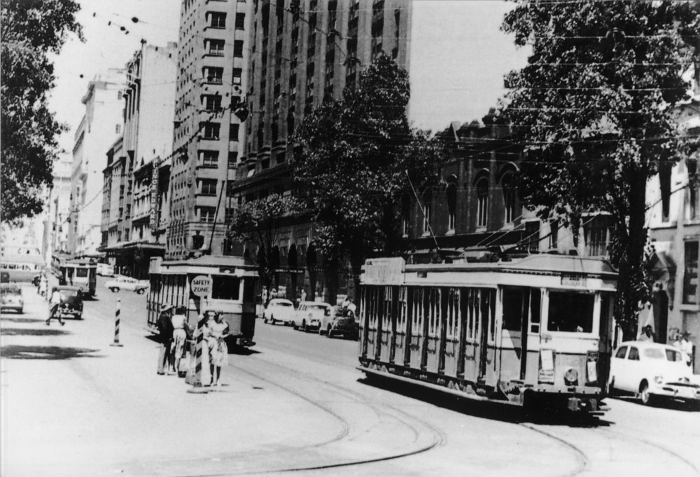 Trams In Elizabeth Street, Sydney, 1956 | City Of Sydney Archives