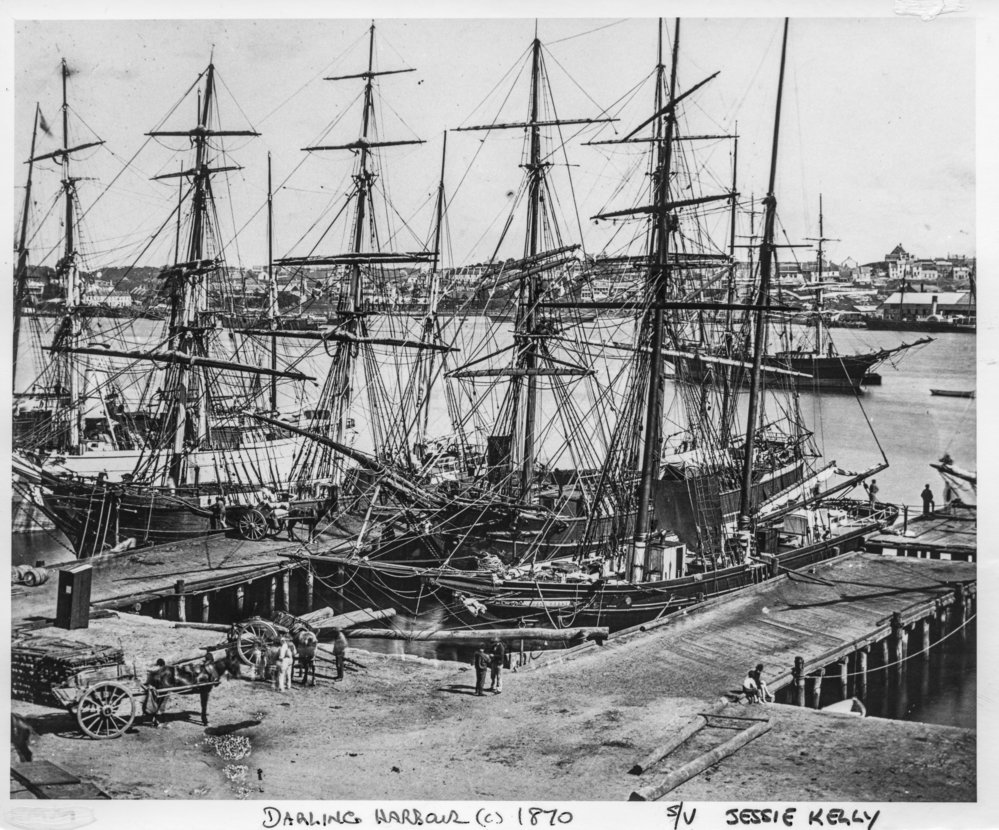 Sailing vessel JESSIE KELLY (1866) (near) Darling Harbour, 1870 | City ...