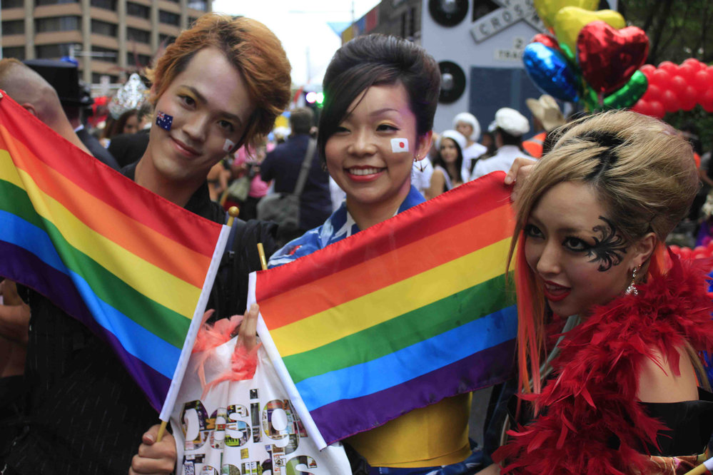 Japanese gay flags, Sydney Gay & Lesbian Mardi Gras (SGLMG), 2013 ...