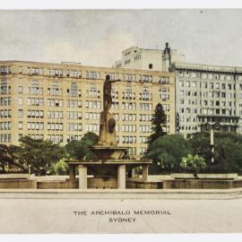 Ephemera - Postcard - The Archibald Memorial fountain, Hyde Park Sydney, c1940s 