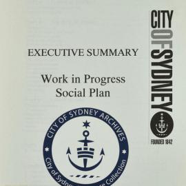 Work in progress social plan. Executive summary