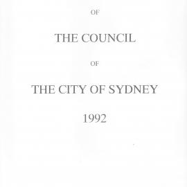 Proceedings of the Council of the City of Sydney, 1992