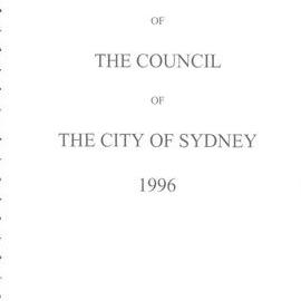 Proceedings of the City of Sydney, 1996