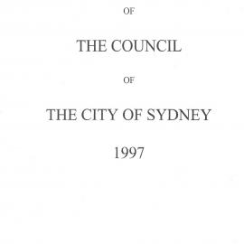 Proceedings of the City of Sydney, 1997