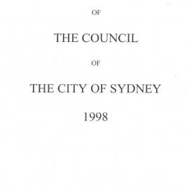 Proceedings of the City of Sydney, 1998