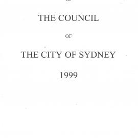 Proceedings of the City of Sydney, 1999