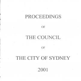 Proceedings of the City of Sydney, 2001