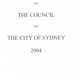 Proceedings of the City of Sydney, 2004 - Vol 1 (Jan-Aug)