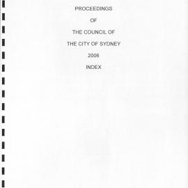 Proceedings of the City of Sydney, 2006