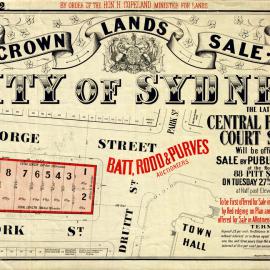 Plan – Crown Land Sale of Central Police Court Site on George and York Streets, 1892