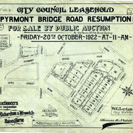 Auction Notice - Pyrmont Bridge Road resumption, 1922