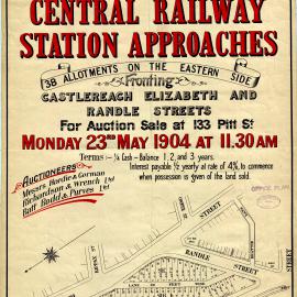 Auction Notice - Central Railway Station Approaches: Randle, Elizabeth, Chalmers Streets, 1904