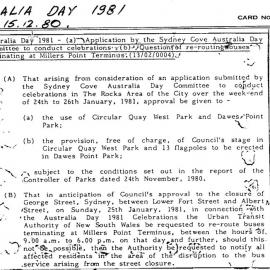 City Engineer's Cards - Australia Day, Sydney 1981