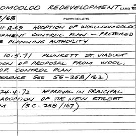 City Engineer's Cards: Woolloomooloo Redevelopment Scheme