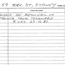 City Engineer's Cards: York St 57-59 Sydney