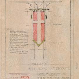 Plan - Proposed treatment of basement columns in the Sydney Town Hall for royal visit, 1954