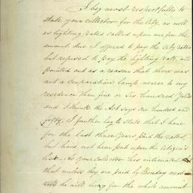 Letter: William Atcheson 96 Castlereagh St south, stating he has paid his rates to the collector 