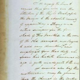 Memorandum: H Keck requesting a new sweeper for the 4 sheds at the George St Markets as the present 