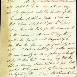 Letter: John Donovan. Demand for extra payment for excavation work.