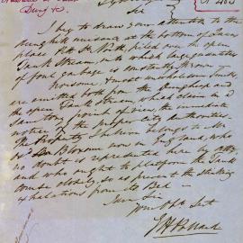 Letter - Dunghill nuisance in Pitt Street North, 1863