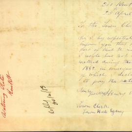 Letter: Henry Amos to the Town Clerk. Objection to Kent Street watering rates for year ended 