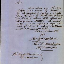 Memorandum: T.H. Bradridge, City Surveyor reporting that £22 voted for installation of a drain in 