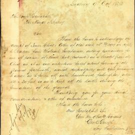 Letter: George B Gough, 150 Pitt St, Secretary Warehouseman's Cricket Ground Committee to Mayor. Request 