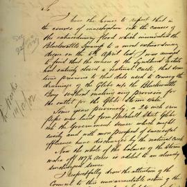 Memorandum - Cause of flood which inundated Blackwattle Swamp, 1882 