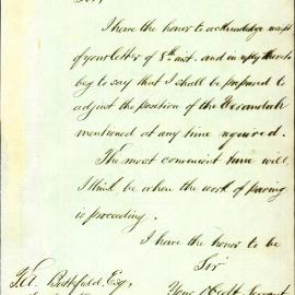 Letter: Manager, Union Steam Ship Co. of New Zealand Ltd. replying that he would be prepared to 