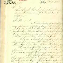 Letter: Philip Callachor, 177 Premier Terrace, William St. informs the Mayor of plans for extension 