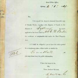 Letter: The Registrar General's Department advised Council that E. H. Bestie had applied for his 