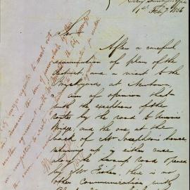 Memorandum - Report on options for road to Newtown Brick Pit, 1856