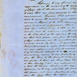 Letter: E Bennett, Dowling Street. Referring to a previous letter sent by the Commissioners where 
