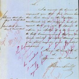 Letter: Secretary, Australian Gas Light Co. Informing the Commissioners of new gas mains laid and 