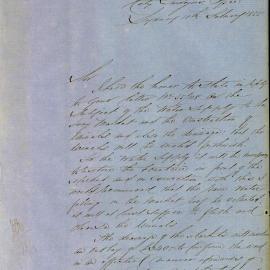 Memorandum - Water supply to the Hay Market and construction of urinals, 1855