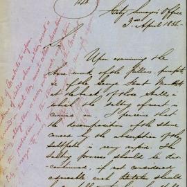 Memorandum: William Baron, City Surveyor to City Commissioners. Concerning the damage to the pillars, 