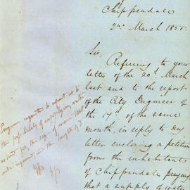 Letter - Requests permission for cricket in government paddock, Chippendale 1848