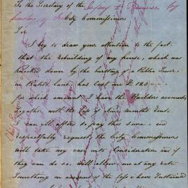 Letter: William Bates wrote that the rebuilding of his house in Bates Lane, which was knocked down 