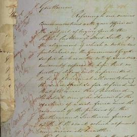 Letter - About opening of Castlereagh Street through Cleveland Paddock, 1855