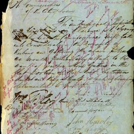 Petition - Request for guttering to be laid, Clarence Street Sydney, 1856