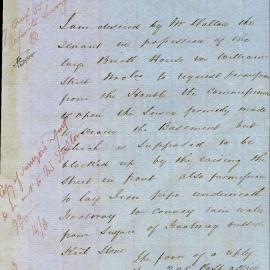 Letter: Thomas Price, Architect, requested permission to open the sewer in William Street to lay an 