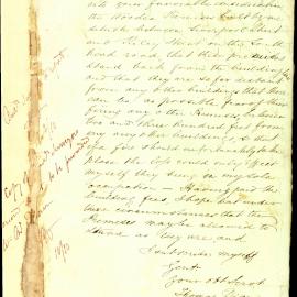 Letter - Request to allow wooden buildings to remain, South Head Road, 1855