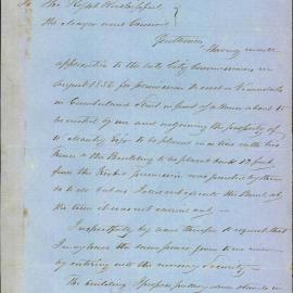 Letter: Henry Cohen requesting permission to erect a verandah in front of house to be built in 