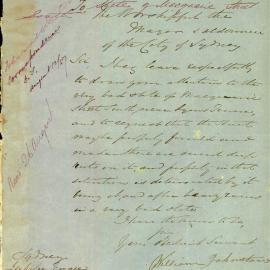 Letter - Complaint about bad state of Macquarie Street, 1857