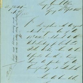 Letter -  Surveyor General's Office shows position of General Cemetery at Randwick, 1858